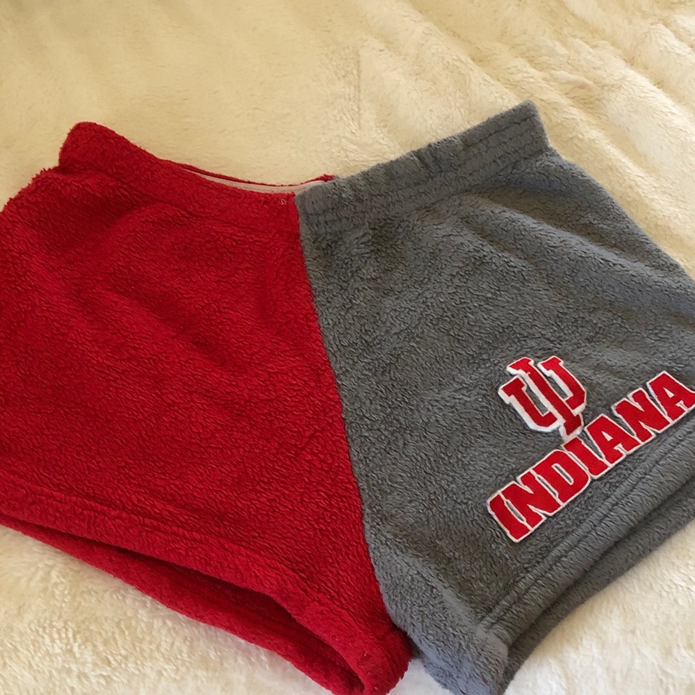 Indiana Women's Red and Gray Fleece Shorts